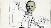 Cartoon of Managing Director William E Bullock, Singer & Company Ltd?.