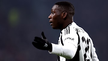 Randal Kolo Muani of Juventus Fc gestures during the UEFA...