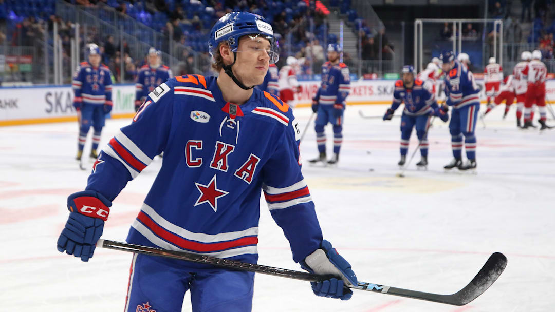 Arseny Gritsyuk (81) SKA Hockey Club seen in action (Getty Images)