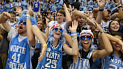 Mar 4, 2023; Chapel Hill, North Carolina, USA; North Carolina Tar Heels fans in the first half at Dean E. Smith Center. 
