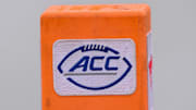 Sep 6, 2025; Dallas, Texas, USA; A view of the ACC logo on an end zone pylon during the game between the SMU Mustangs and the Baylor Bears at Gerald J. Ford Stadium. Mandatory Credit: Jerome Miron-Imagn Images