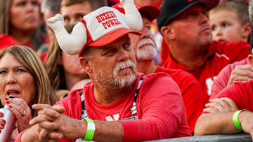 A Nebraska Cornhuskers fan during the second quarter against the Northern Illinois Huskies 