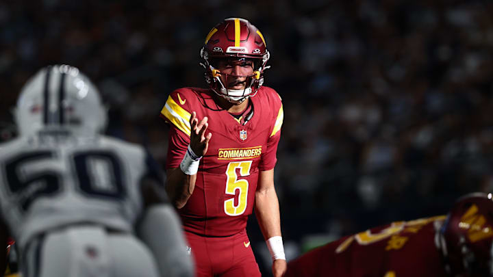 Washington Commanders quarterback Jayden Daniels. Washington Commanders quarterback Jayden Daniels.