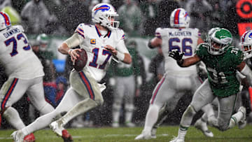 Buffalo Bills quarterback Josh Allen against the Philadelphia Eagles at Lincoln Financial Field.