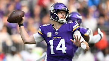 Minnesota Vikings quarterback Sam Darnold attempts a pass against the Arizona Cardinals