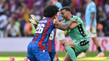 USMNT players Chris Richards and Matt Turner celebrate Crystal Palace's FA Cup final victory over Manchester City