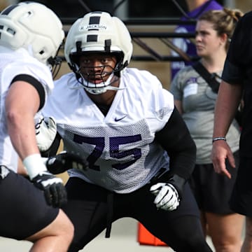TCU Offensive lineman at practice, 08/03/2025
