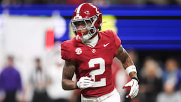 Dec 6, 2025; Atlanta, GA, USA; Alabama Crimson Tide wide receiver Ryan Williams (2) looks on during the first quarter against the Georgia Bulldogs during the 2025 SEC Championship game at Mercedes-Benz Stadium. Mandatory Credit: Brett Davis-Imagn Images