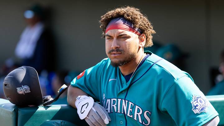 Feb 25, 2026: Seattle Mariners infielder Josh Naylor against the Kansas City Royals during a spring training game at Surprise Stadium. 