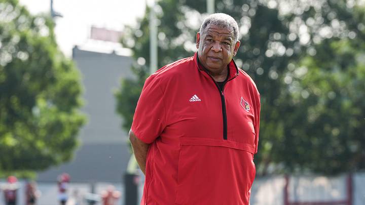 Vince Marrow, UofL's new executive director of player personnel and recruiting, was at a recent Louisville football practice. Marrow left Kentucky after serving as assistant coach under head coach Mark Stoops. July 30, 2025.