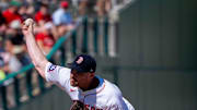 Boston Red Sox Liam Hendriks (31) pitches during the third inning of their game against the New York Mets at JetBlue Park at Fenway South in Fort Myers, Fla., on March 2, 2025.