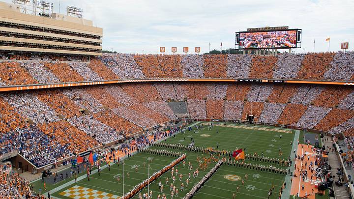 Tennessee Runs Through the T in an orange and white checkered Neyland Stadium on Saturday, September 24, 2022 in Knoxville, Tenn to mark the start of the NCAA college football game against Florida in Knoxville, Tenn.

Utvflorida0924
