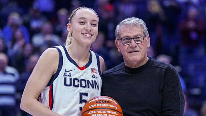 Paige Bueckers sent her former UConn coach Geno Auriemma a sweet text this week as the team starts practices. Paige Bueckers sent her former UConn coach Geno Auriemma a sweet text this week as the team starts practices.