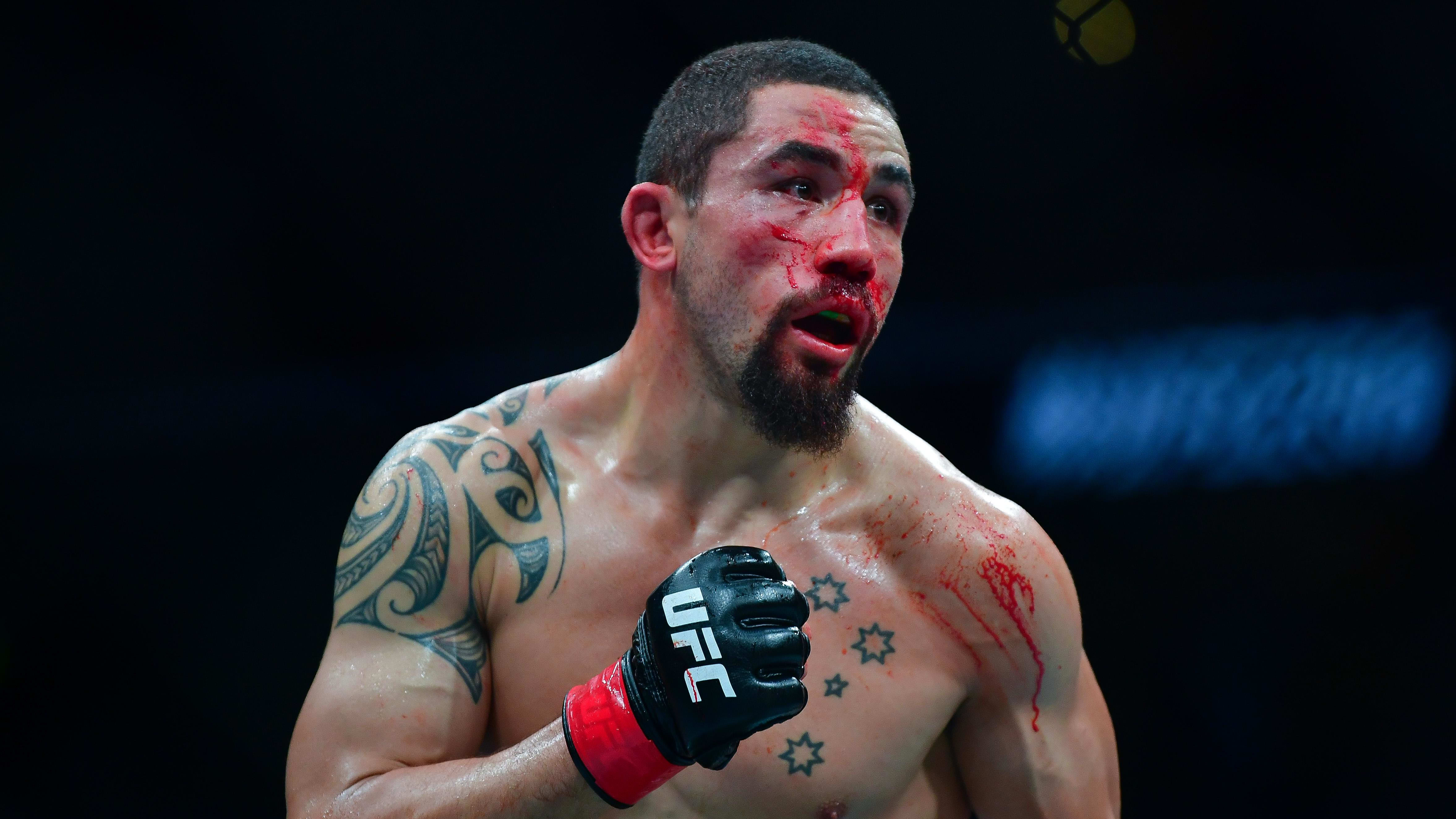 Feb 17, 2024; Anaheim, California, USA; Robert Whittaker fights against Paulo Costa during UFC 298