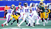 Nov 16, 2025; East Rutherford, New Jersey, USA; New York Giants quarterback Jameis Winston (19) throws a pass during the second quarter against the New York Giants at MetLife Stadium.  