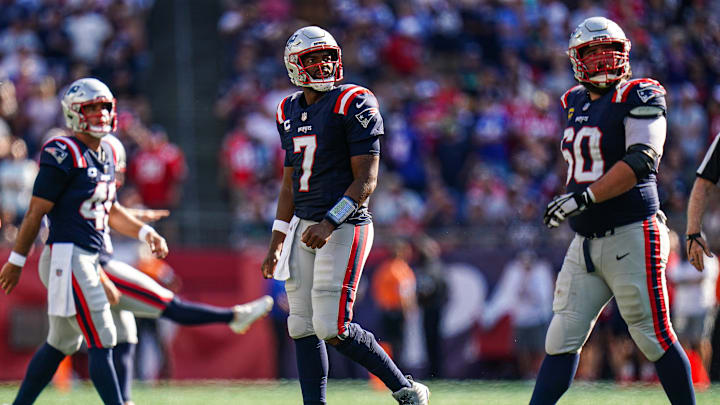 New England Patriots quarterback Jacoby Brissett. New England Patriots quarterback Jacoby Brissett.