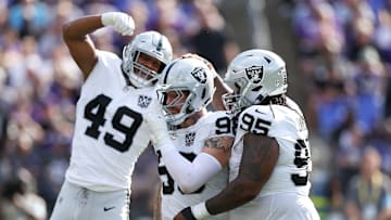 Maxx Crosby with Las Vegas Raiders teammates.