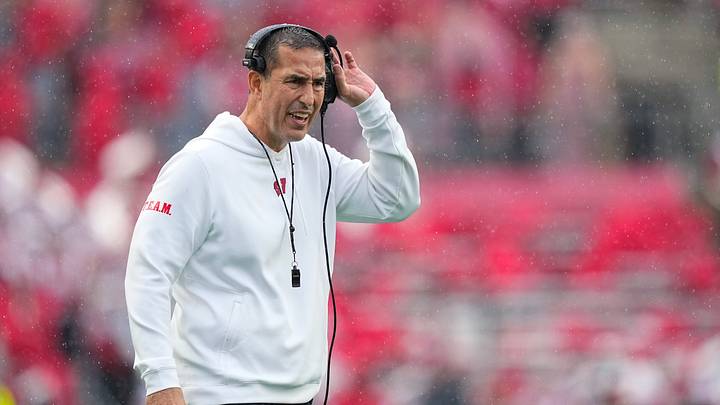 Sep 19, 2026; Madison, Wisconsin, USA;  Wisconsin Badgers head coach Luke Fickell during the game against the Eastern Michigan Eagles at Camp Randall Stadium. Mandatory Credit: Jeff Hanisch-Imagn Images