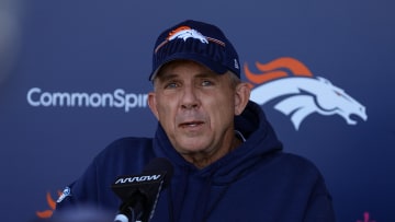 May 23, 2024; Englewood, CO, USA; Denver Broncos head coach Sean Payton addresses the media after organized team activities at Centura Health Training Center. Mandatory Credit: Isaiah J. Downing-USA TODAY Sports