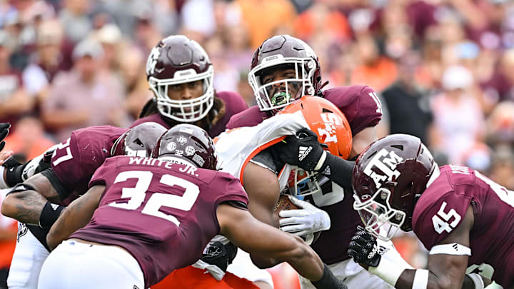 Sep 3, 2022; College Station, Texas, USA;  Texas A&M Aggies defensive lineman Fadil Diggs (10),