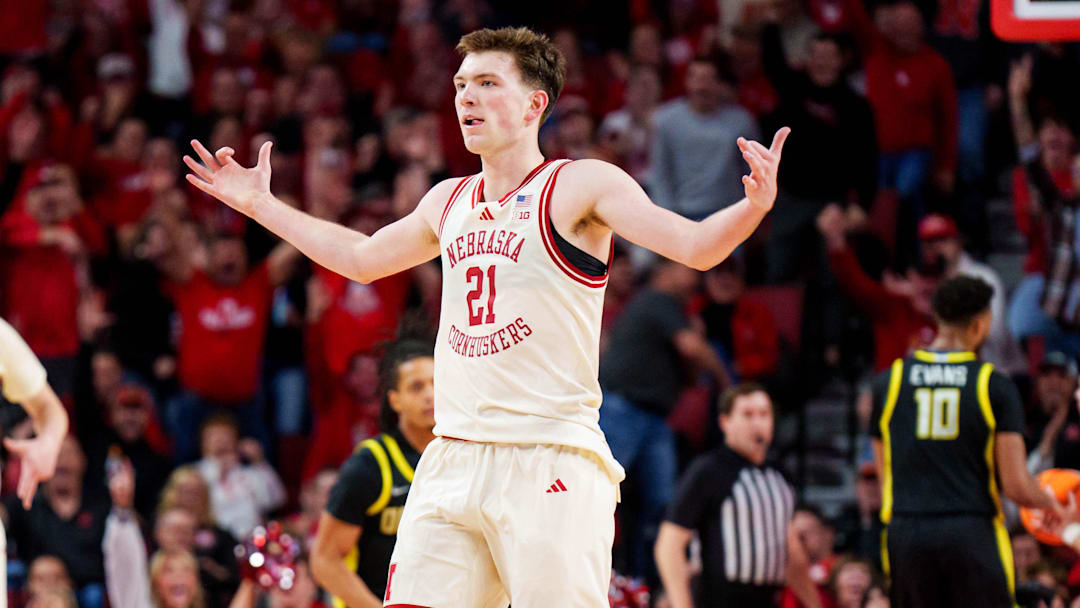 Pryce Sandfort did it all for Nebraska Tuesday night with a game-high 27 points in Nebraska's 90-55 win over Oregon.