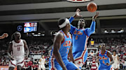 Jan 14, 2025; Tuscaloosa, AL, USA;  Ole Miss forward Malik Dia (0) grabs a rebound against Alabama at Coleman Coliseum. Mandatory Credit: Gary Cosby Jr.-USA TODAY Network via Imagn Images