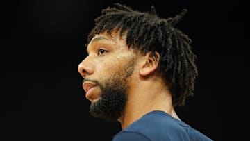 Jan 4, 2020; Sacramento, California, USA; New Orleans Pelicans center Jahlil Okafor (8) stands on the court before the game against the Sacramento Kings at Golden 1 Center. Mandatory Credit: Darren Yamashita-Imagn Images 