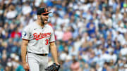 Seattle, Washington, USA; Baltimore Orioles starting pitcher Grayson Rodriguez (30) reacts following a strikeout against the Seattle Mariners to end the sixth inning at T-Mobile Park.