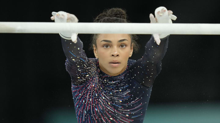 Jul 25, 2024; Paris, France; Hezly Rivera during a practice session before the Paris 2024 Olympic Summer Games at Bercy Arena. 