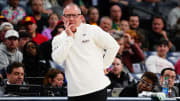 Mar 24, 2024; Memphis, TN, USA; Texas A&M Aggies coach Buzz Williams reacts in the first half against the Houston Cougars in the second round of the 2024 NCAA Tournament at FedExForum. 