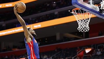 Dec 16, 2024; Detroit, Michigan, USA; Detroit Pistons guard Malik Beasley (5): Rick Osentoski-Imagn Images