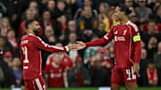 Virgil van Dijk (right) defended Mohamed Salah from criticism.