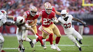 San Francisco 49ers running back Christian McCaffrey (23)