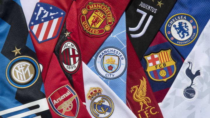 The Club Badges of the 12 European Super League teams