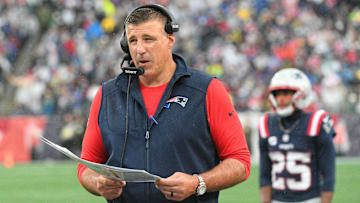 Sep 7, 2025; Foxborough, Massachusetts, USA; New England Patriots head coach Mike Vrabel during the second half at Gillette Stadium.