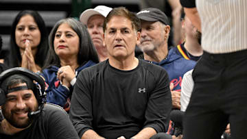 Dallas Mavericks minority owner Mark Cuban watches the game between the Dallas Wings and the Indiana Fever.