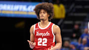 Wisconsin Badgers forward Elijah Gray (22) was dismissed after transferring in from Temple.