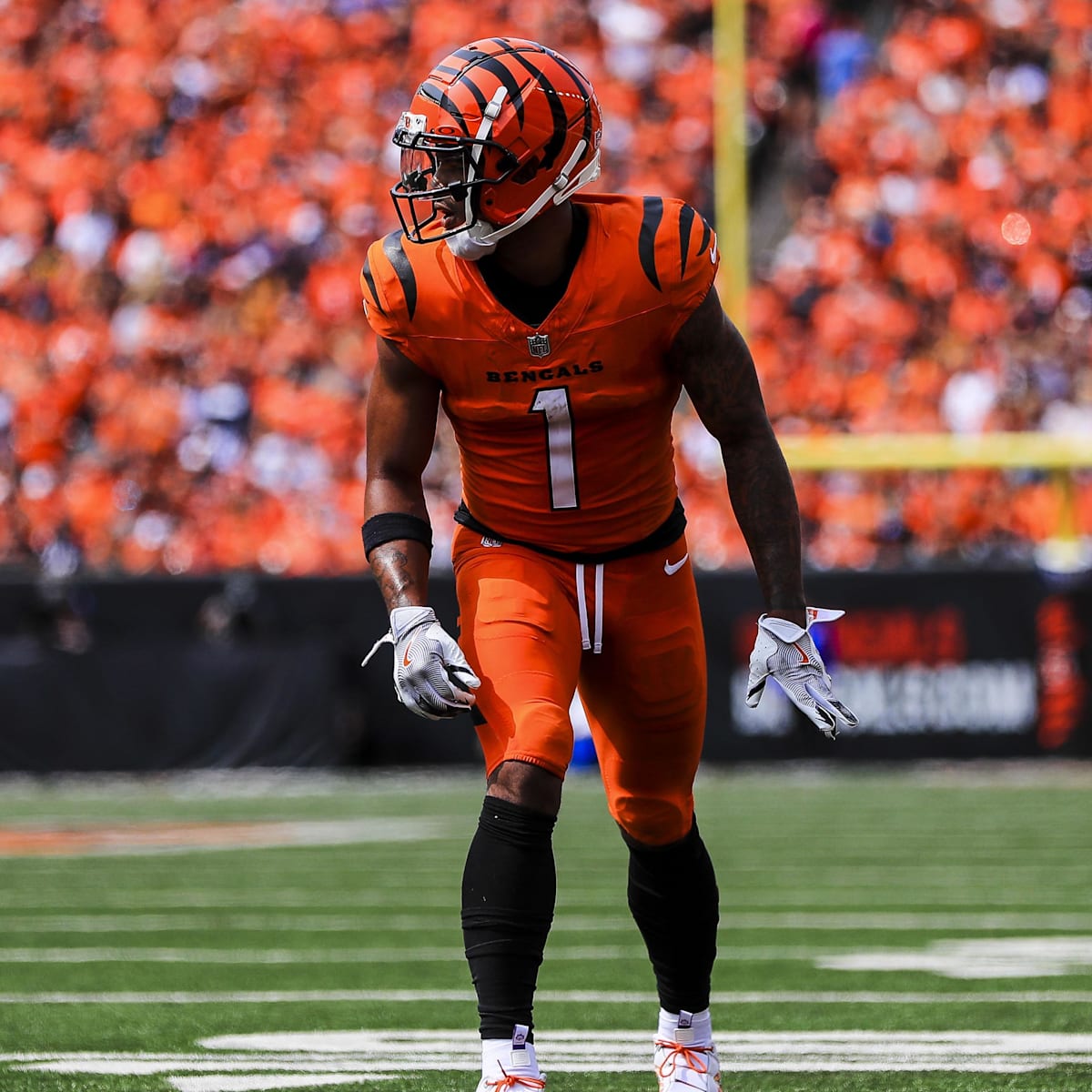 The Cincinnati Bengals will wear black jerseys and orange pants against the Browns
