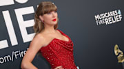 Feb 2, 2025; Los Angeles, CA, USA; Taylor Swift at the 67th Annual Grammy Awards at Crypto.com Arena in Los Angeles on Sunday, Feb. 2, 2025. Mandatory Credit: Dan MacMedan-USA TODAY