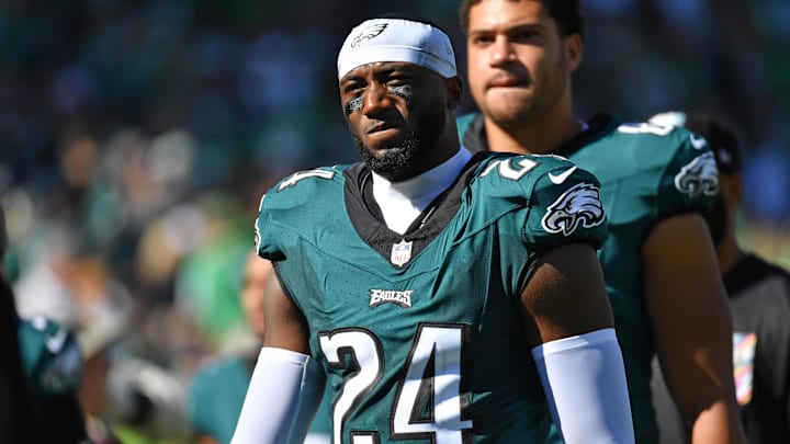 Philadelphia Eagles cornerback James Bradberry on Oct 1, 2023. Philadelphia Eagles cornerback James Bradberry on Oct 1, 2023.