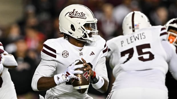 Mississippi State Bulldogs quarterback Chris Parson in action during the first quarter against the Texas A&M Aggies at K