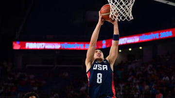 JJ Mandaquit rises to the rim as U17 Team USA dominates at the FIBA U17 World Cup