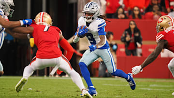 Dallas Cowboys wide receiver KaVonte Turpin carries the ball against the San Francisco 49ers