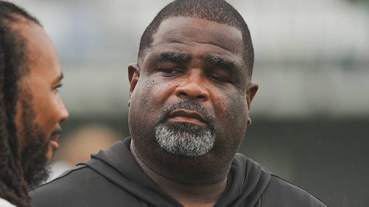 New England Patriots defensive coordinator Terrell Williams stops to talk during his time at Detroit Lions training camp.