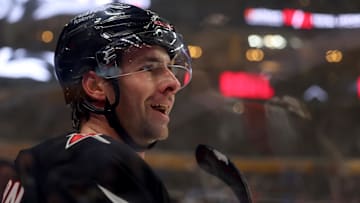 Oct 24, 2025; Buffalo, New York, USA;  Buffalo Sabres defenseman Mattias Samuelsson (23) reacts after scoring his second goal of the game during the second period against the Toronto Maple Leafs at KeyBank Center. Mandatory Credit: Timothy T. Ludwig-Imagn Images