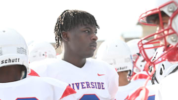 Riverside wide receiver Mikkel Skinner on the field at the Landrum High School on Aug 9, 2024.