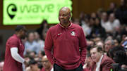 Mar 1, 2025; Durham, North Carolina, USA;  Florida State Seminoles head coach Leonard Hamilton reacts during the second half against the Duke Blue Devils at Cameron Indoor Stadium. Mandatory Credit: Zachary Taft-Imagn Images