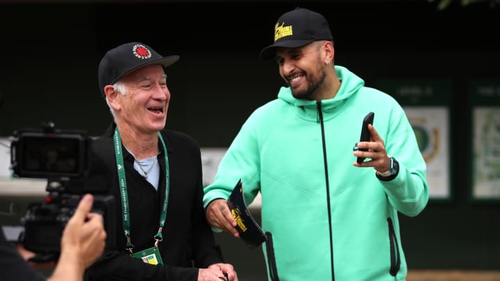 John McEnroe and Nick Kyrgios at Wimbledon 2024
