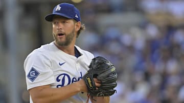 Los Angeles Dodgers pitcher Clayton Kershaw (22) pitches during the first inning against the Chicago White Sox at Dodger Stadium on July 2, 2025.