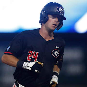 Georgia's Charlie Condon rounds the bases after hitting a home run during Game 3 of the Super NCAA Regional June 10 in Athens, Ga.